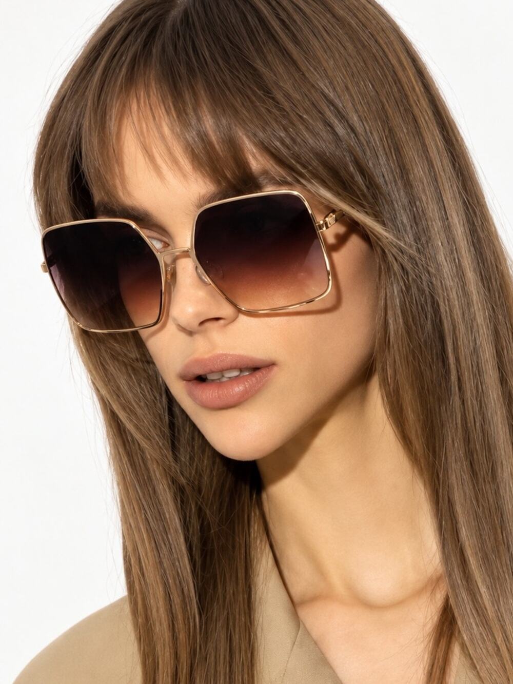 New! Isabel Marant IM0102/S 001QPR Gold Square Sunglasses, Authentic